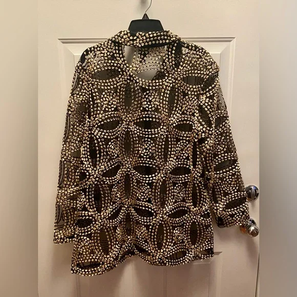 Chico’s Gold & Black Vintage Jacket - Picture 5 of 11